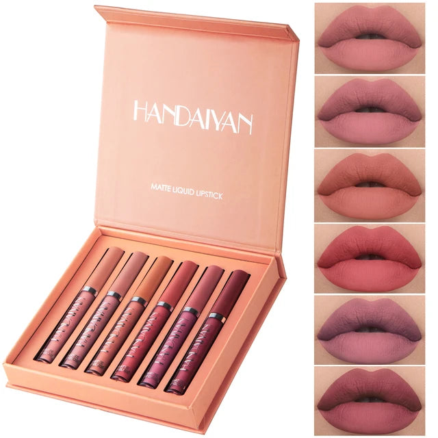 Handaiyan 6-Piece Matte Liquid Lipstick Multicolour