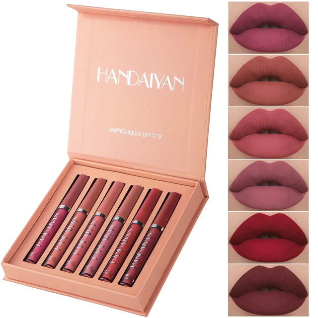 Handaiyan 6-Piece Matte Liquid Lipstick Multicolour