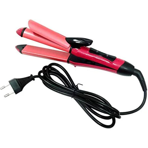 Kemei 2 in 1 Hair Straightener and Curling Iron Clipper Wand