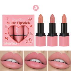 3Pcs Dragon Ranee Matte Unleash Lipstick