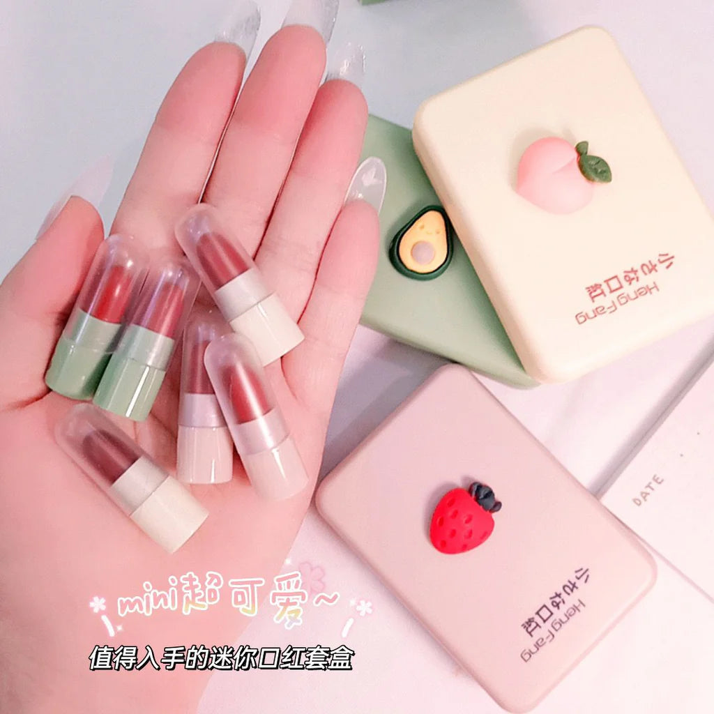 HengFang 5Pcs Long Lasting Moiturizing Matte Mini Lipistick Set