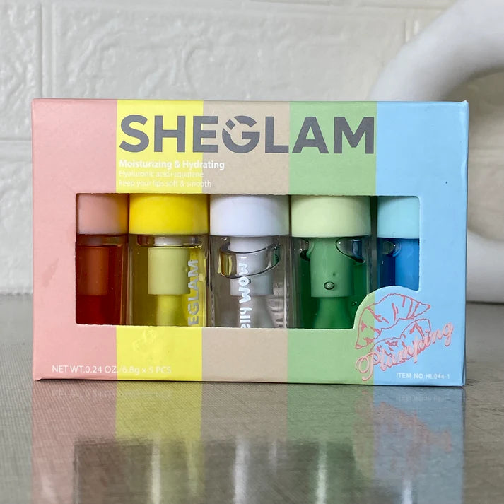 Sheglam Jelly Wow Hydrating Lip Oil – Transparent Glossy (Full Bundle Pack OF 5)