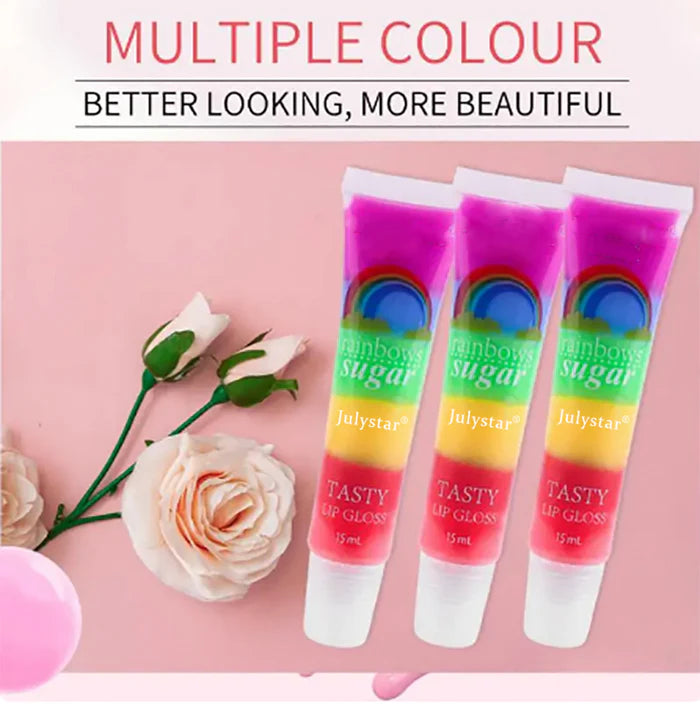 JULYSTAR 1Pcs Rainbow Sugar Tasty Lip Gloss