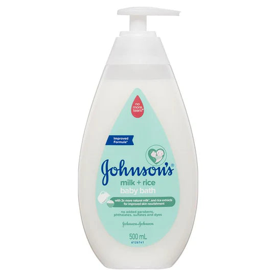 Johnsons Baby Milk Rice Hair & Body Bath 500ml