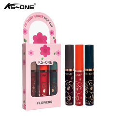 KS-ONE 3 Pcs Lip Gloss Flower Milk Cup Set