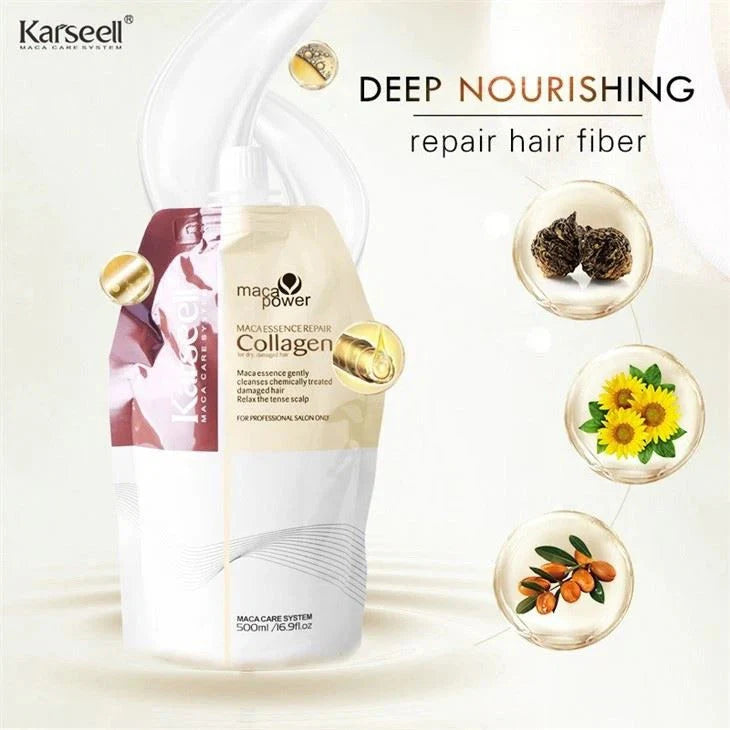 Karseell Collagen Hair Treatment Mask - Deep Repair Conditioning Argan Oil Collagen Hair Mask 500ml