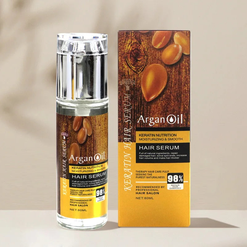 Keratin Argan Oil Moisturizing & Smooth Hair Serum 98% 80ml