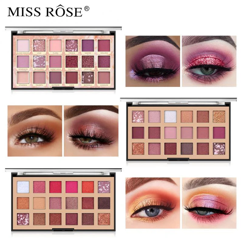 Miss Rose Rose Gold Eyeshadow Palette -  18 Colors