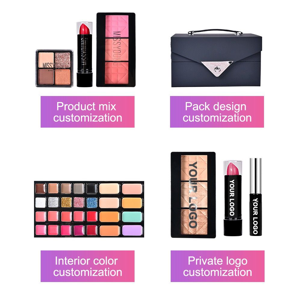 Make-up case Velvety Dark Berry 74 pieces