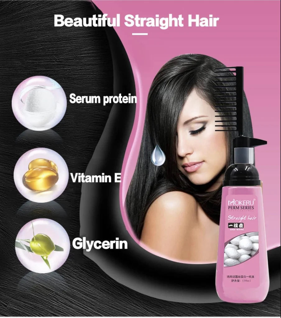 Mokeru Smooth Hair Nourishing Straight Hair Cream Treatment With Brush 150ml