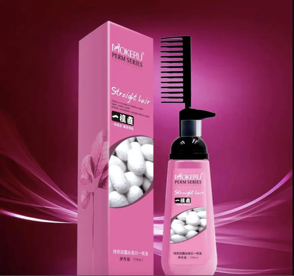 Mokeru Smooth Hair Nourishing Straight Hair Cream Treatment With Brush 150ml