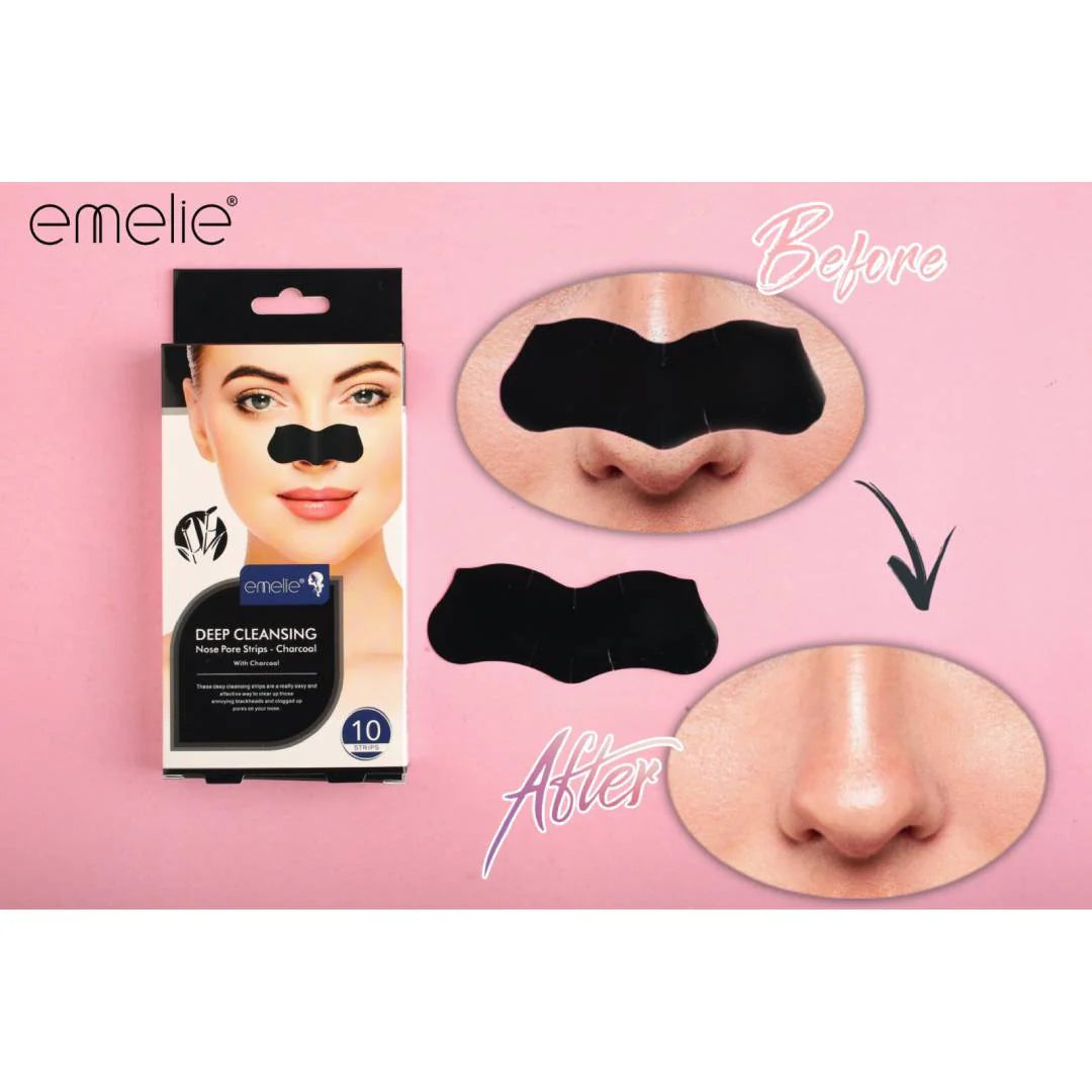 Emelie Deep Cleansing Nose Pore Strips With Charcoal (10 Strips)