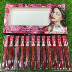 12 Pcs Huda Beauty Matte Liquid Lip Gloss