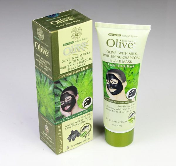 Olive with Milk Whitening Facial Black Charcoal Mask
