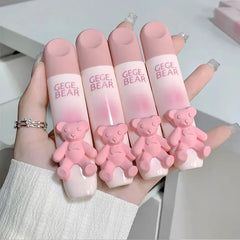 Gege Bear Pink Cute Bear Matte Velvet Lip Gloss (6Pcs)