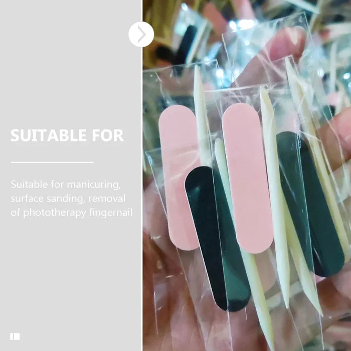 Professional Nail Cleaning Care Kit Double-sided Buffing Sanding Baby File With Stick