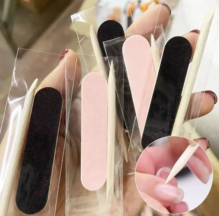 Professional Nail Cleaning Care Kit Double-sided Buffing Sanding Baby File With Stick