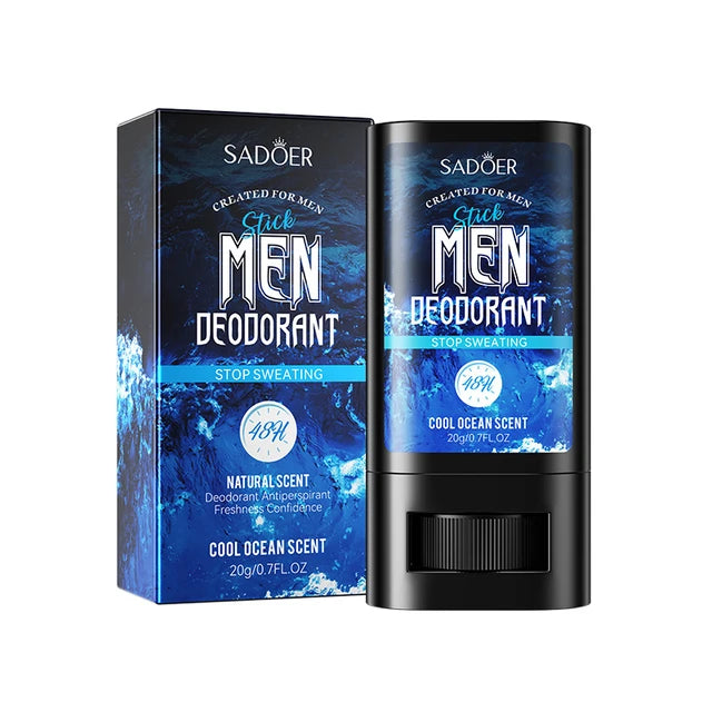 SADOER Men's Anti Sweating Cream Stick Deodorant Cool Ocean Scent