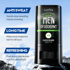 SADOER Men's Anti Sweating Cream Stick Deodorant Classic Cologne