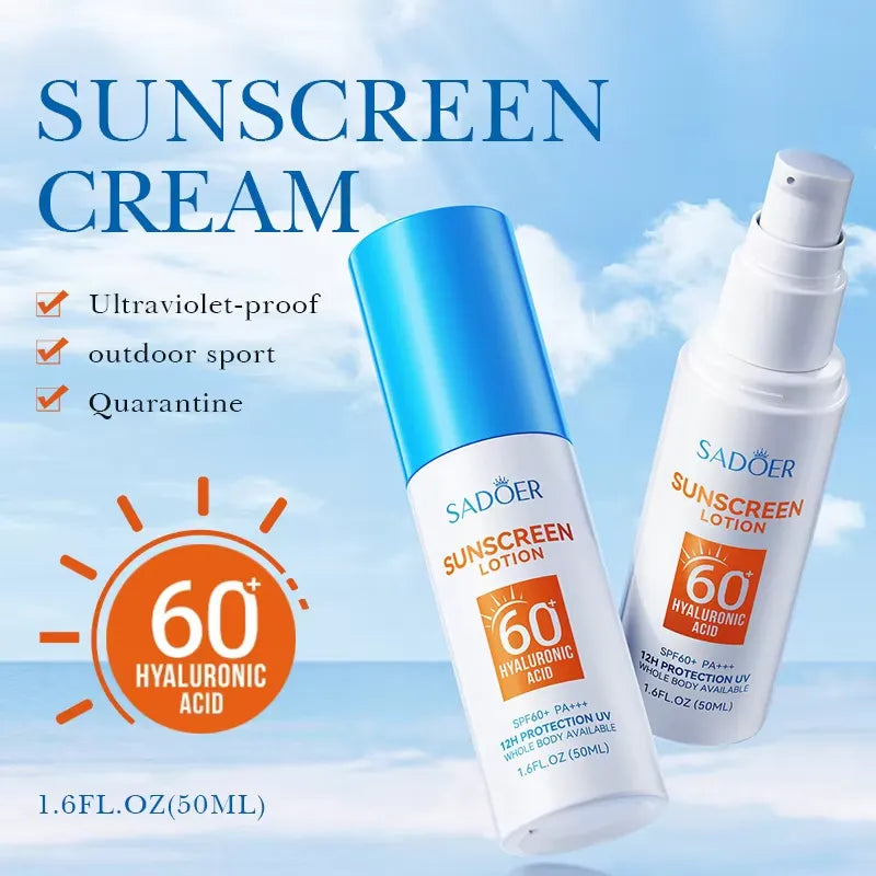 SADOER 12 Hours Protection UV Sunscreen Spf60+ Hyaluronic Acid - 50ml