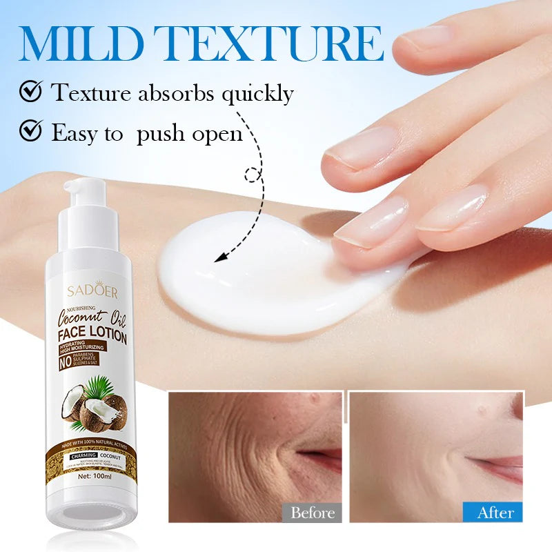 SADOER Nourishing Coconut Oil Moisturize Face Lotion  - 100ml
