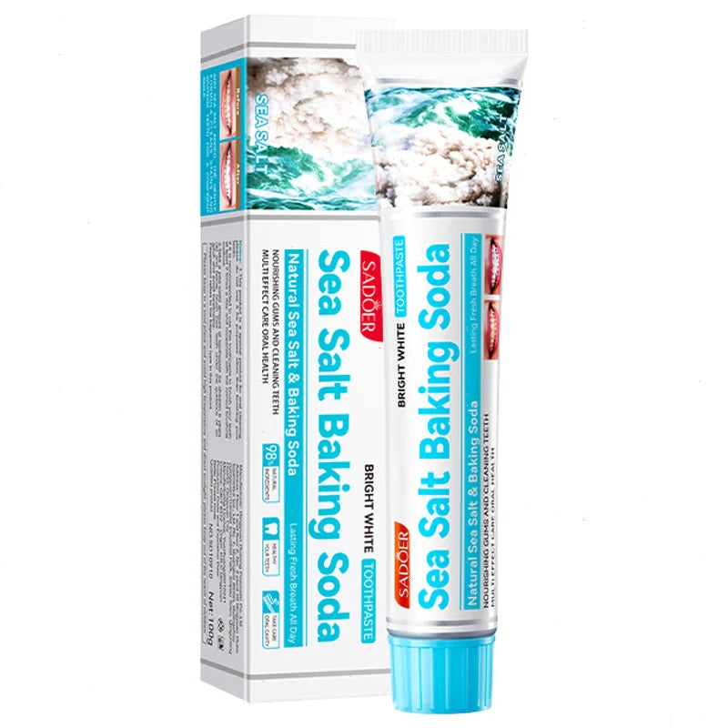 SADOER Sea Salt Baking Soda Toothpaste Oral Care Fresh Breath - 100g