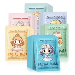 SADOER Pack of 06 Princess Hyaluronic Acid Collagen Face Mask