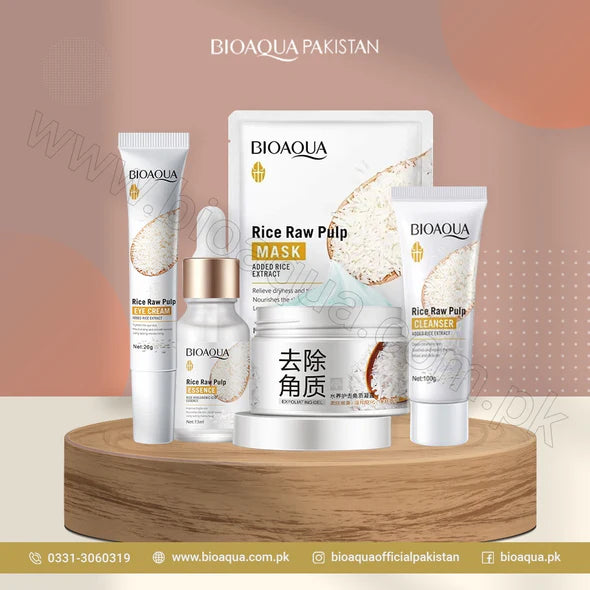 Bioaqua Set of 5 Rice Raw Pulp Skin Whitening Series