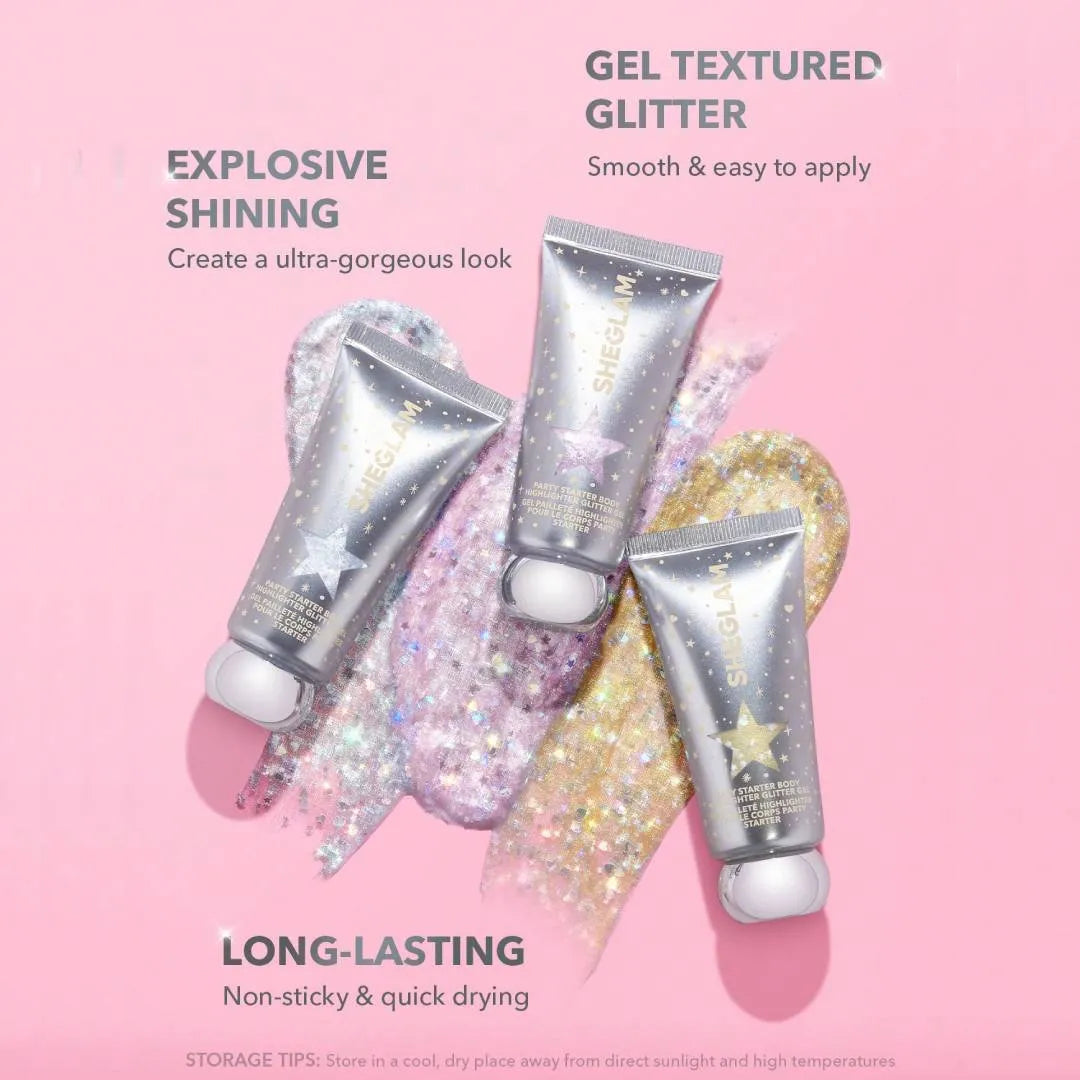 SHEGLAM Party Starter Body Highlighter Glitter Gel 3Pcs Set