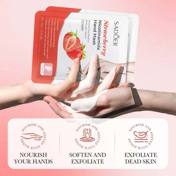 Sadoer Strawberry Nicotinamide Moisturizing Hand mask