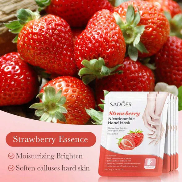 Sadoer Strawberry Nicotinamide Moisturizing Hand mask