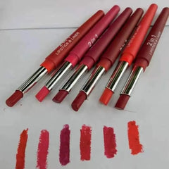 Beauty Model 2 in 1 Professional Makeup Lip Liner and Lipstick Set ( 6 Pack )