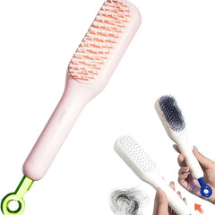 Self Cleaning Hair Brush, One-Click Cleaning Telescopic Hair Comb