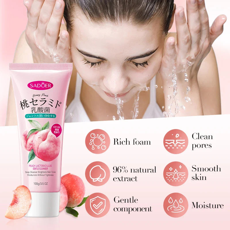 SADOER Organic Fruit Peach Cleanser Oil Control Facial Cleanser - 100gm