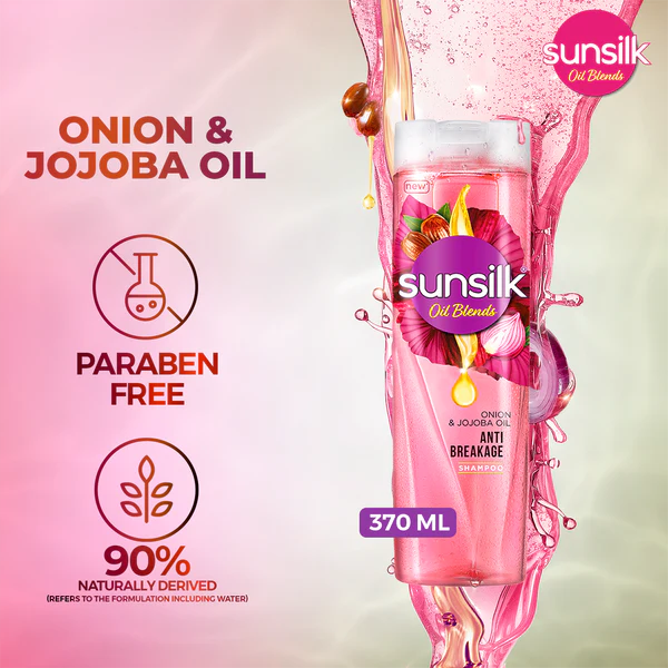 Sunsilk - Oil Blends Onion & Jojoba Oil Shampoo - 380Ml