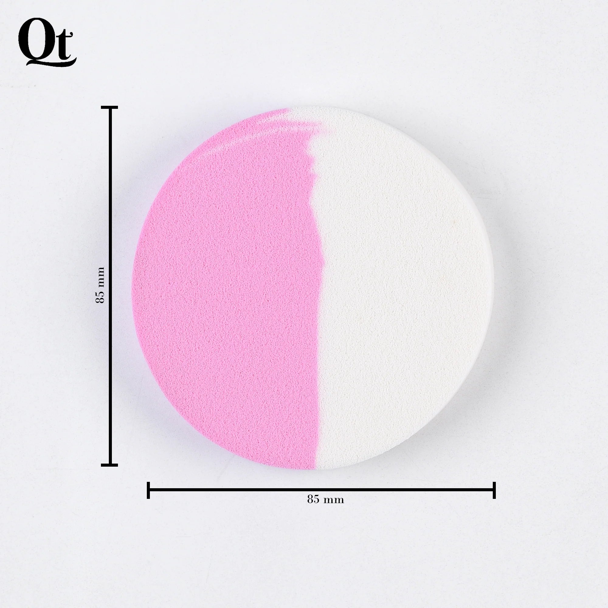 Quetee Beauty Round Shape Makeup Puffs in Pink & White Color