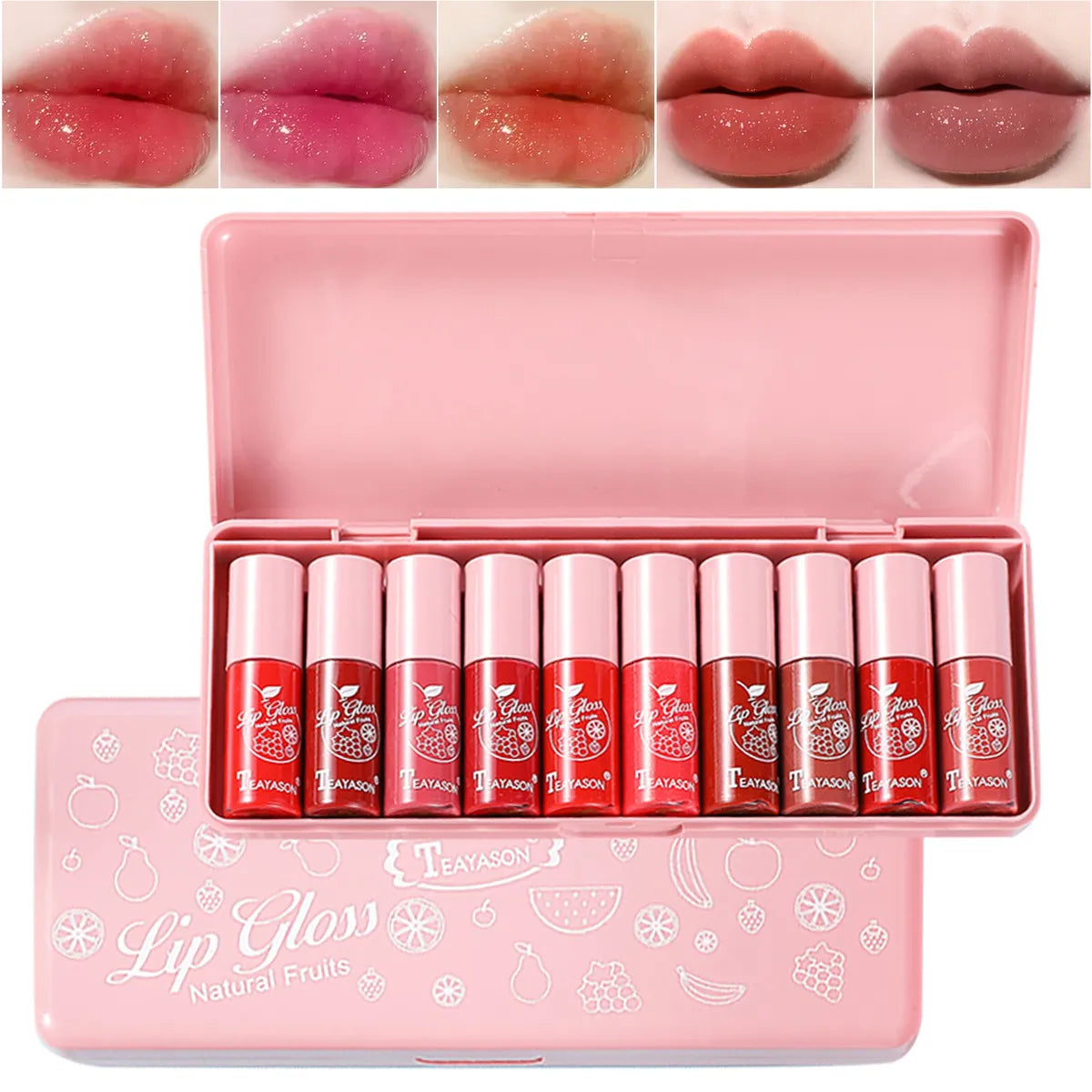 Pack of 10 Teayson Lip Glow Glosses