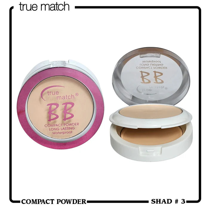 True Match BB Compact Powder Long Lasting Waterproof - Shade 3