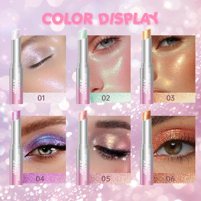 USHAS Jelly Eyeshadow Stick – Long Lasting Metallic Shimmer Eye Color