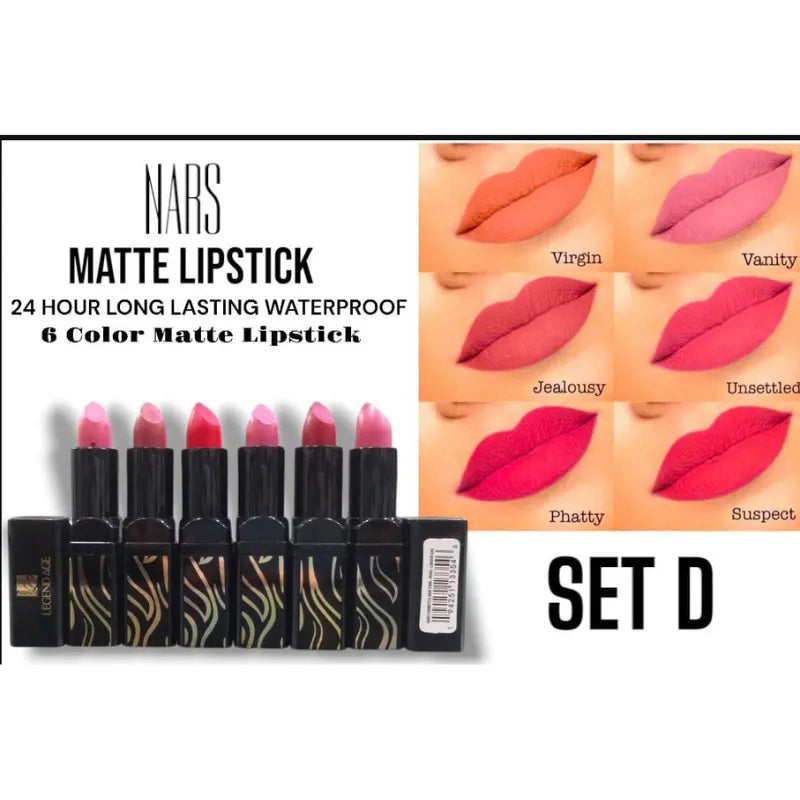 Nars Matte Lipsticks 6Pcs