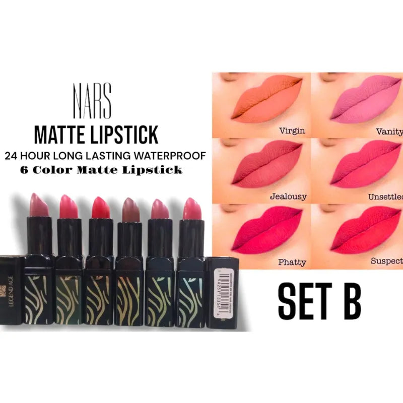 Nars Animation Nars Matte Lipsticks 6Pcs – Ameena.pk