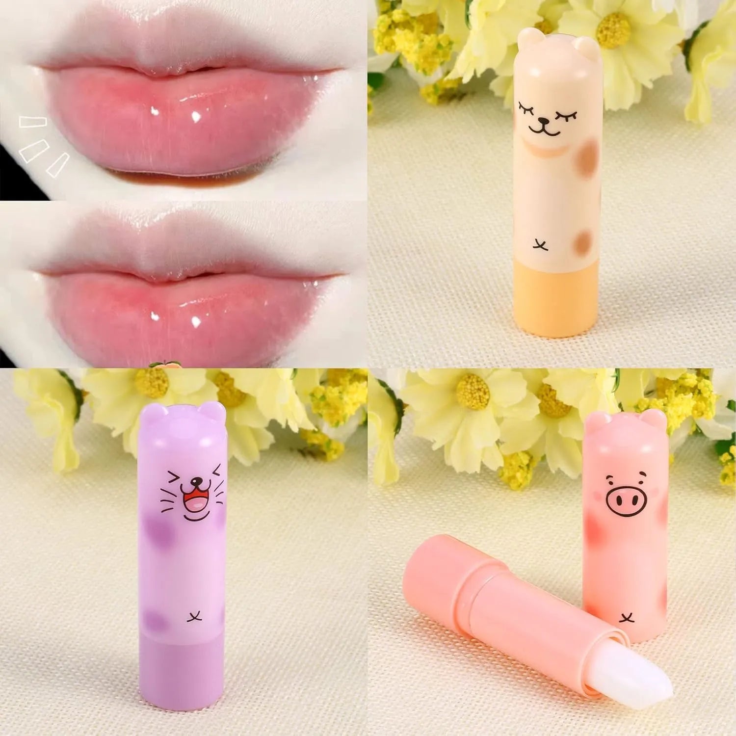 Cartoon Moisturize Colorless Lip Balm (6 Pcs) Set