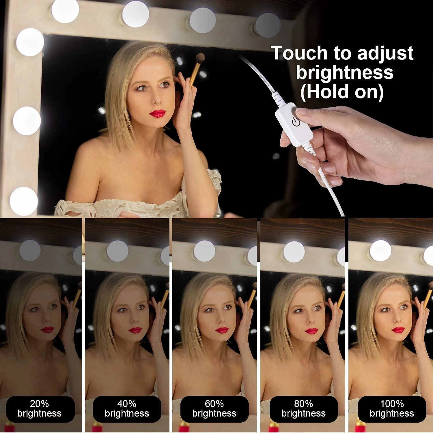 Vanity Light LED Bulbs for Makeup Mirror Stand | 10 Bulbs with 3 Light Modes