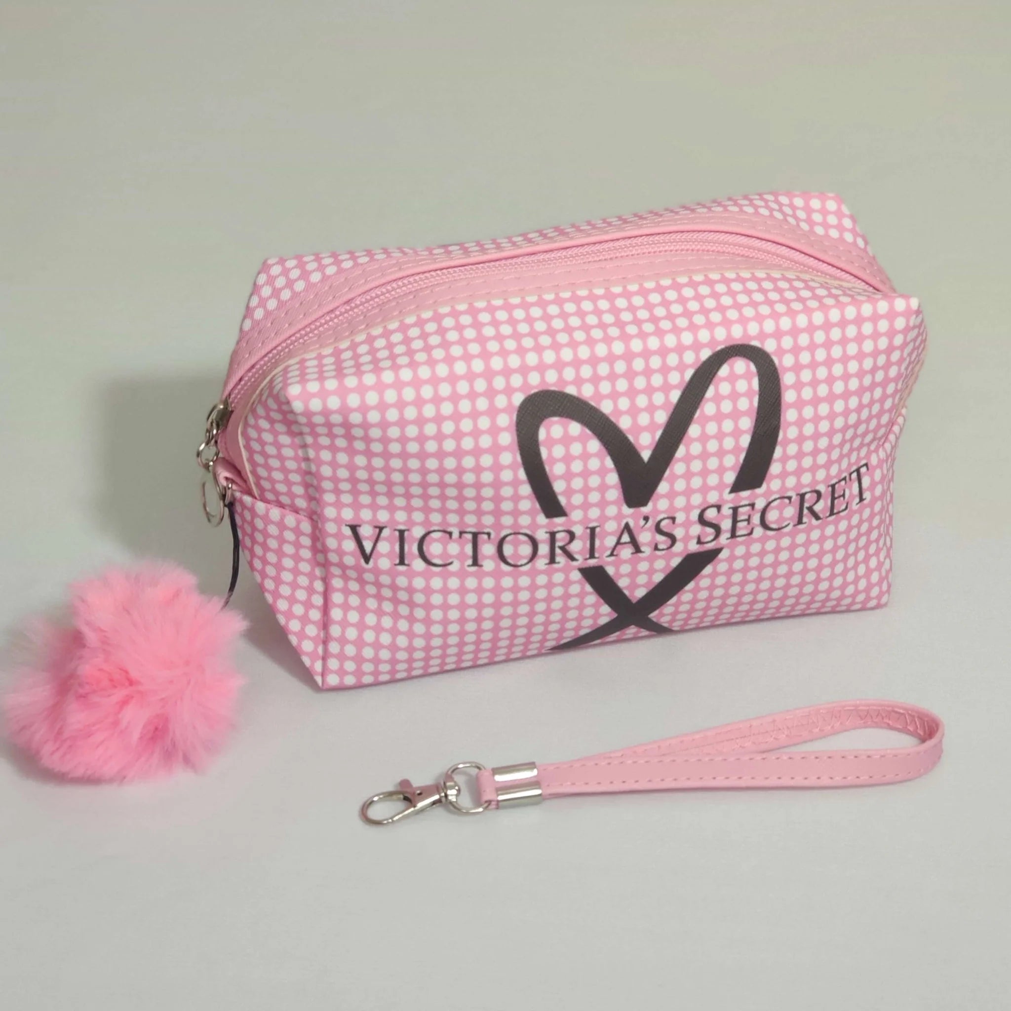 Victoria Secret Makeup Carry Pouch With Bow Keychain