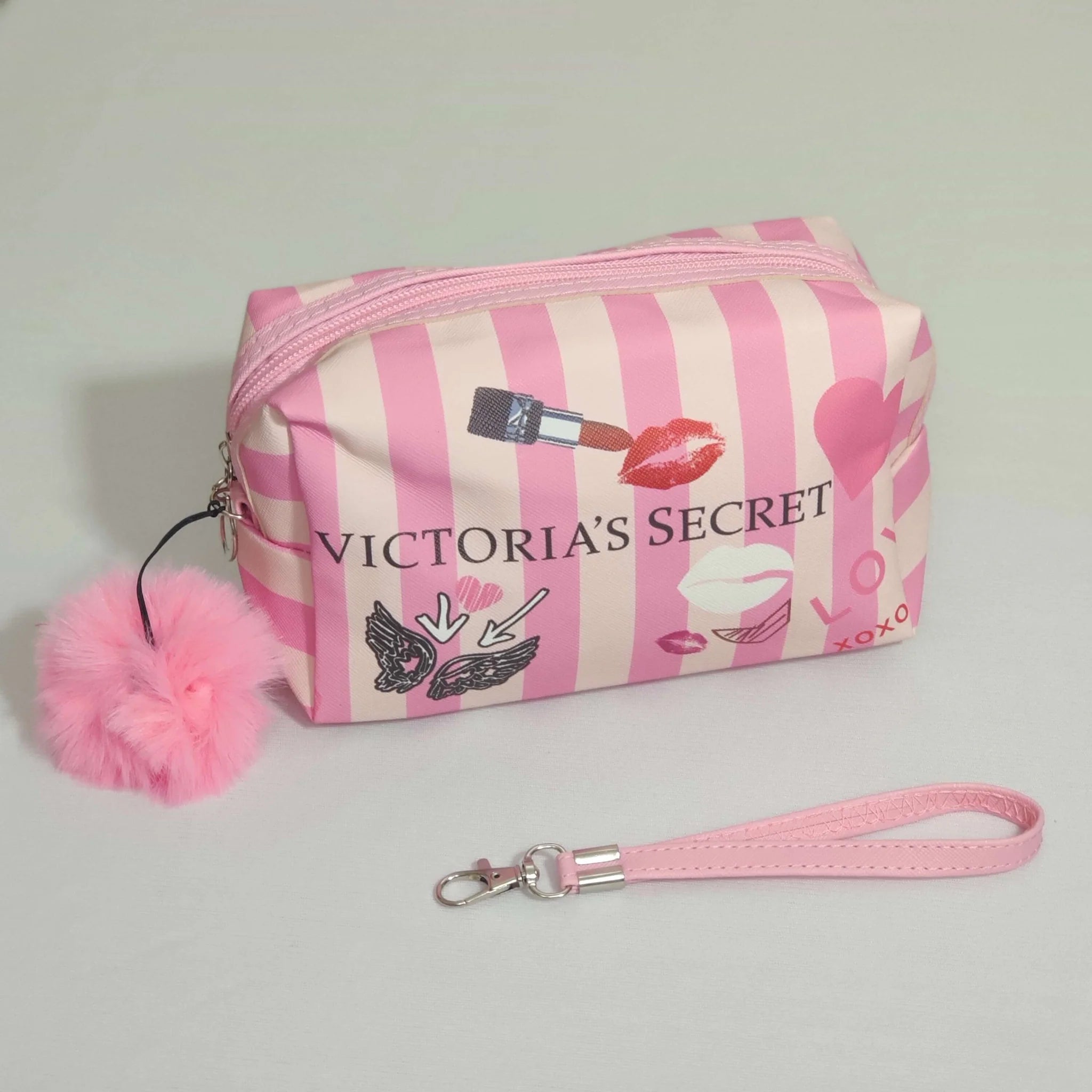 Victoria Secret Makeup Carry Pouch With Bow Keychain