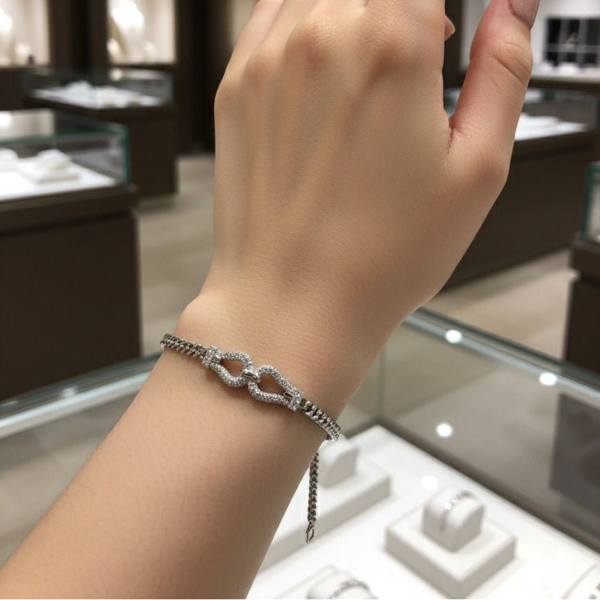 Zircon Chain Style Bracelet