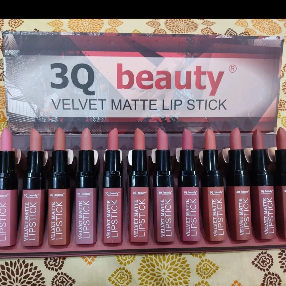 12 Pcs 3Q Beauty Velvet Matte Lipstick