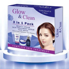 3 in 1 Glow & Clean Kit ( Cream, Serum, Face wash)