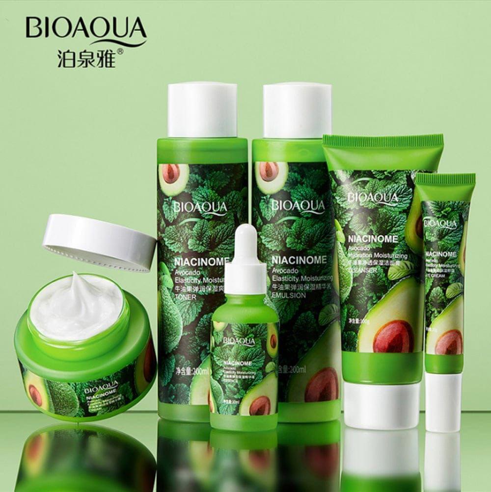 5 Pcs Bioaqua Niacinome Avocado Elasticity Moisturizing Skin Care Set.