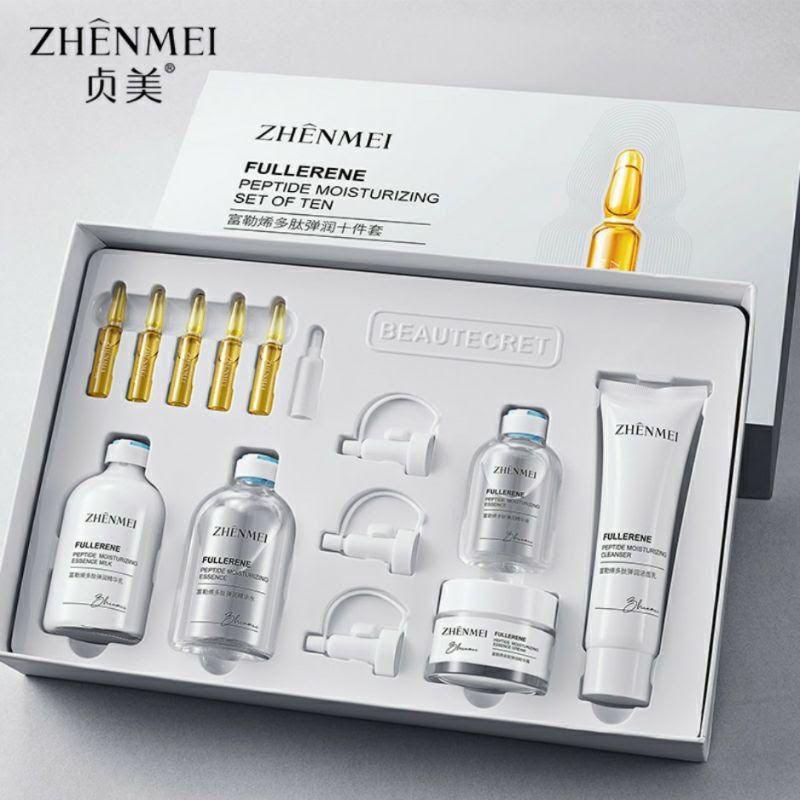 ZHENMEI FULLERENE Peptide Mosturizing Skin Care Set Ten piece